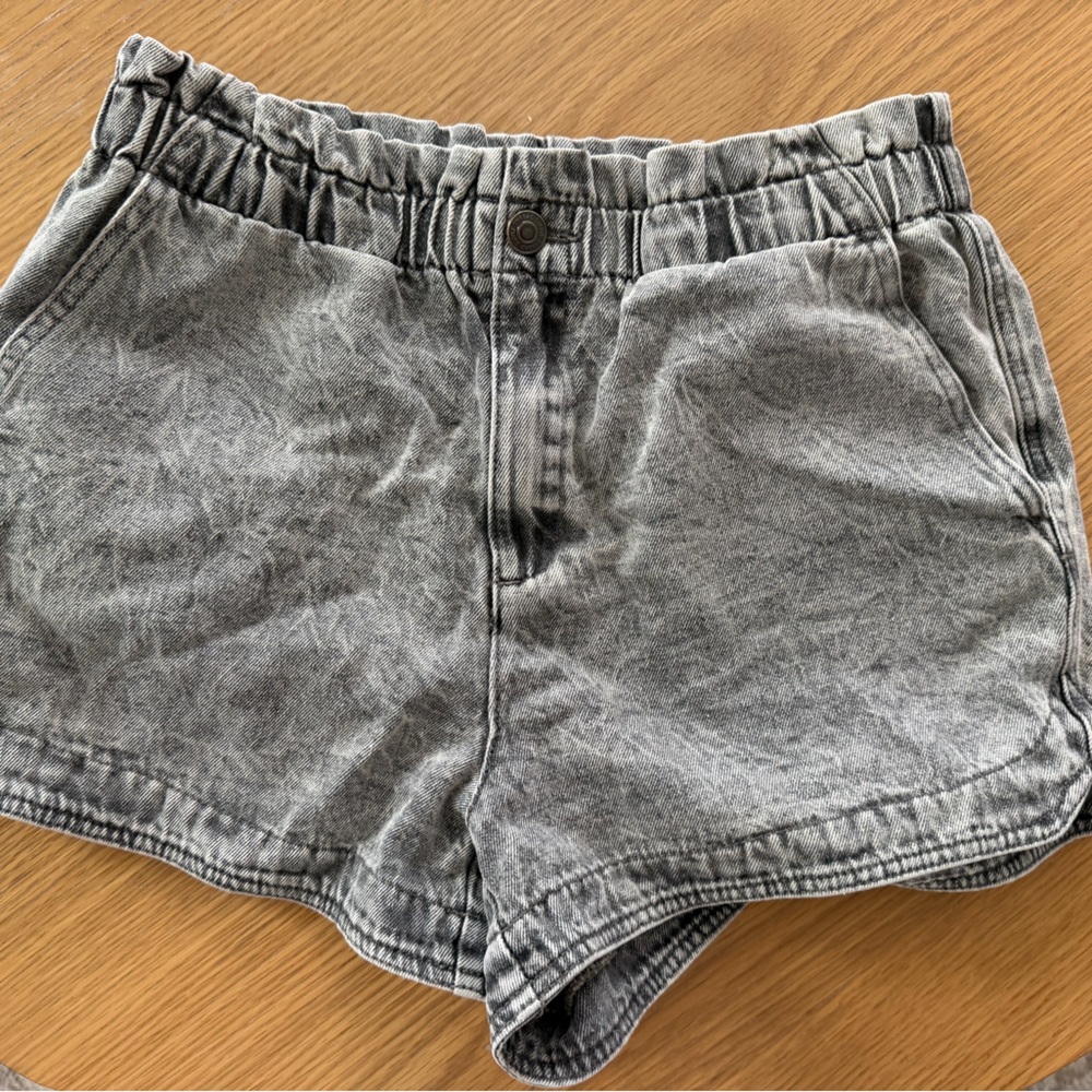 Thread & Supply Gray Wash Elastic Waist Denim Shorts